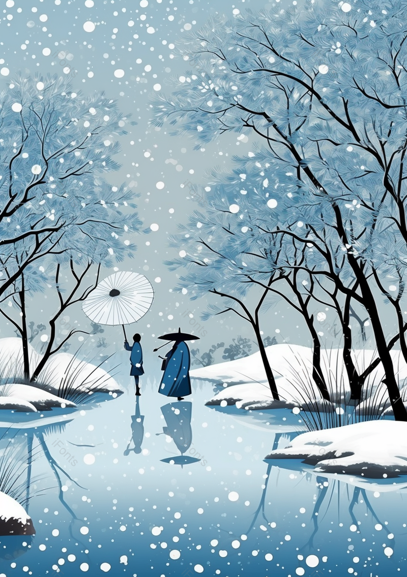 中国风冬天梅花雪景手绘插画,插画/手绘图,插画/手绘图库,插画/手绘图下载,插画/手绘